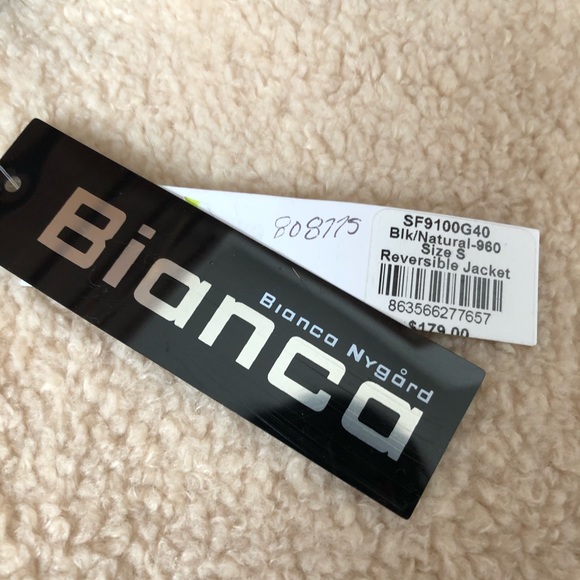 NWT Reversible faux leather/lambswool long coat - Picture 5 of 5